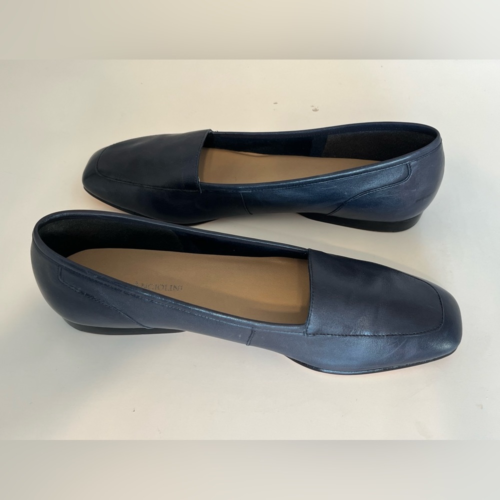 Enzo Angiolini Liberty Leather slip on flat Loafer Size 9M Navy Blue - Picture 4 of 9